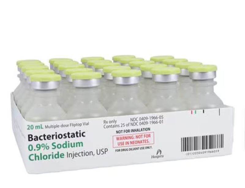 Bacteriostatic Sodium Chloride Injection 0.9% MDV 20mL 25/Package