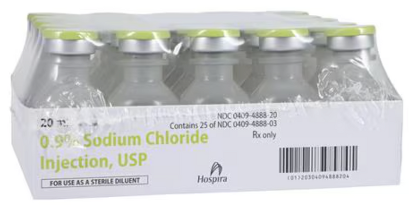 Sodium Chloride 0.9% Injection PF SDV 20mL 25/Package