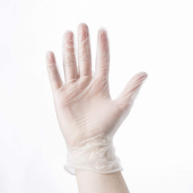 Tradex Disposable Vinyl Gloves, Clear, Powder Free, 4mil Thick Disposable Gloves